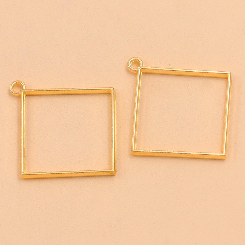 16 Styles Gold-Tone Alloy Jewelry Pendants: Moon, Round, Heart, Charms, and Hollow Frames