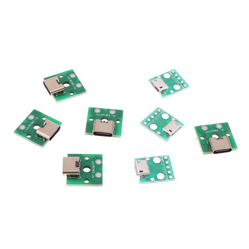 10Pcs Micro Usb Jack Android Type-C Female Connector Jack Charging Port Usb Socket Ph2.0 Screw Fixing Plate