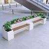 Outdoor Wrought Iron Bench with Integrated Planter