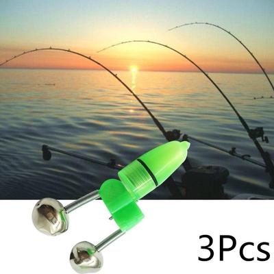 3Pcs LED Licht Doppel Twin Glocken Spitze Clip Auf Fisch Angelrute Biss Alarm