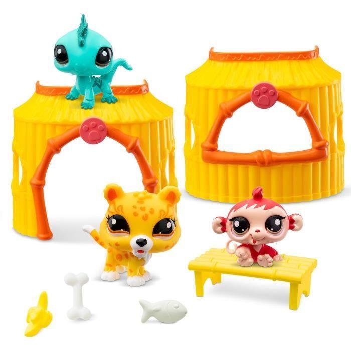 Bandai Littlest Pet Shop - Tiki Jungle Pack - 3 Animals and Accessories - BF00515