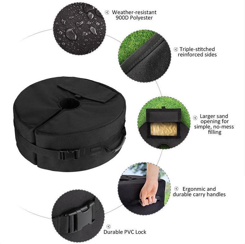 Portable Outdoor Umbrella Base Sandbag - Round & Stabilizing Tent Weight