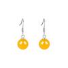 S925 Sterling Silver Ethnic Ear Cuffs with Yellow Natural Agate - Women's Retro Fashion Jewelry
