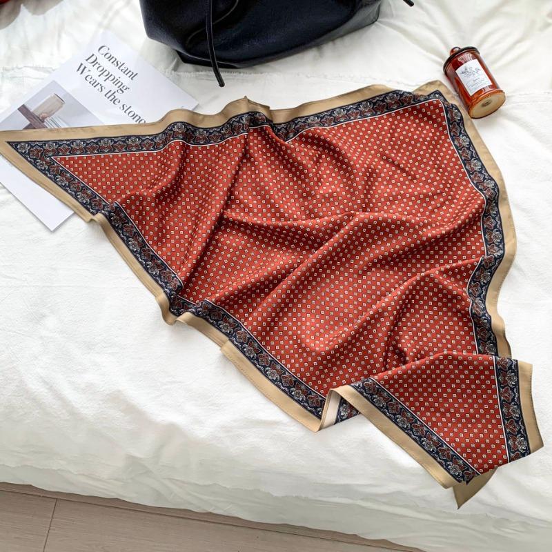 Cashew flower silk scarf new trend bag headscarf headband neck protector scarf scarf small shawl triangle scarf fart curtain