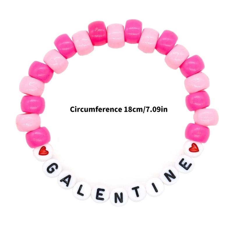 Creative Letter Bead Bracelet With/without Pendant Detail, Acrylic Design Wristlet For Teens Daily Accessories