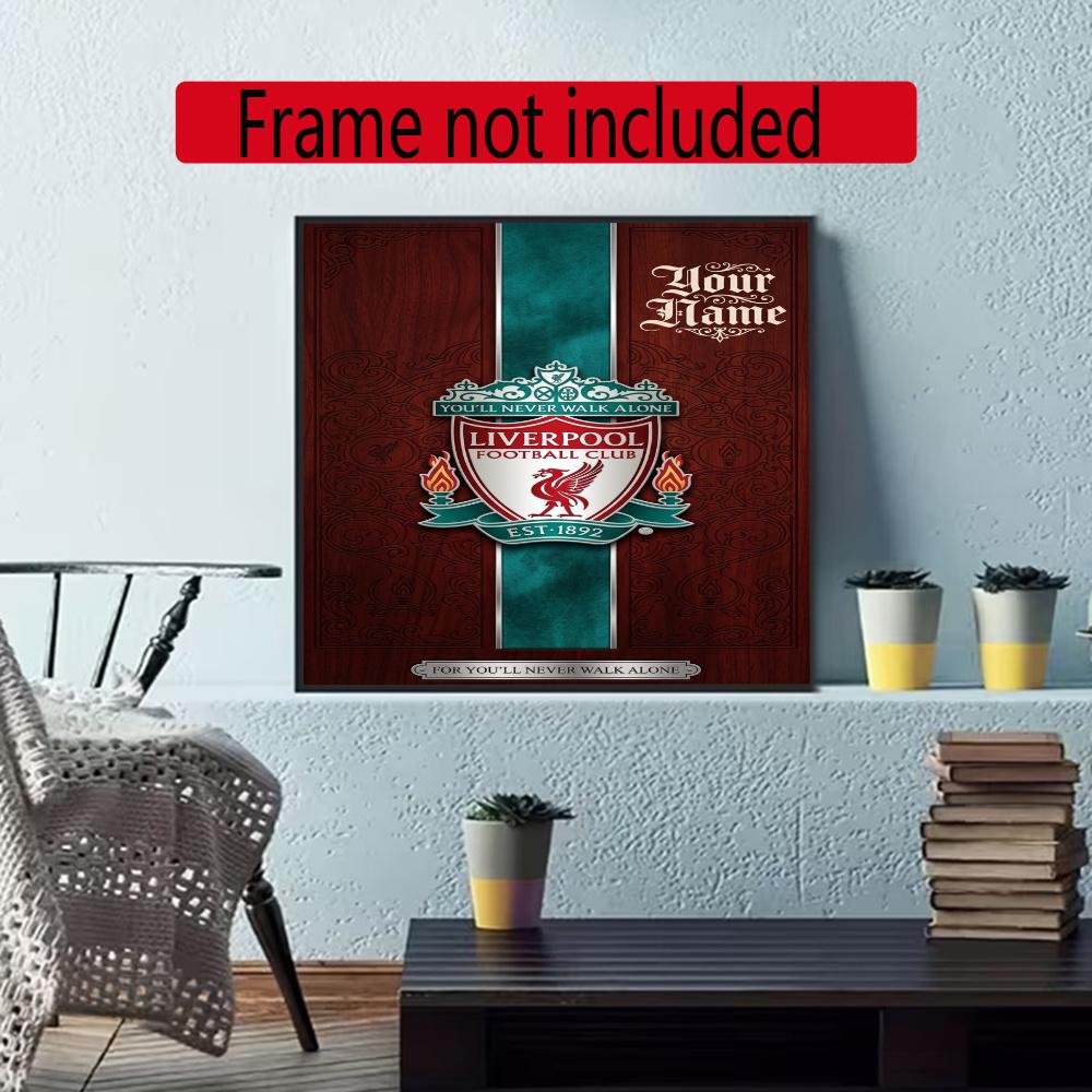 Liverpool Fc Customize Your Name Diamond Painting Round Diamond Diy Frameless Holiday Artwork Suitable For Home Office Wall Decoration