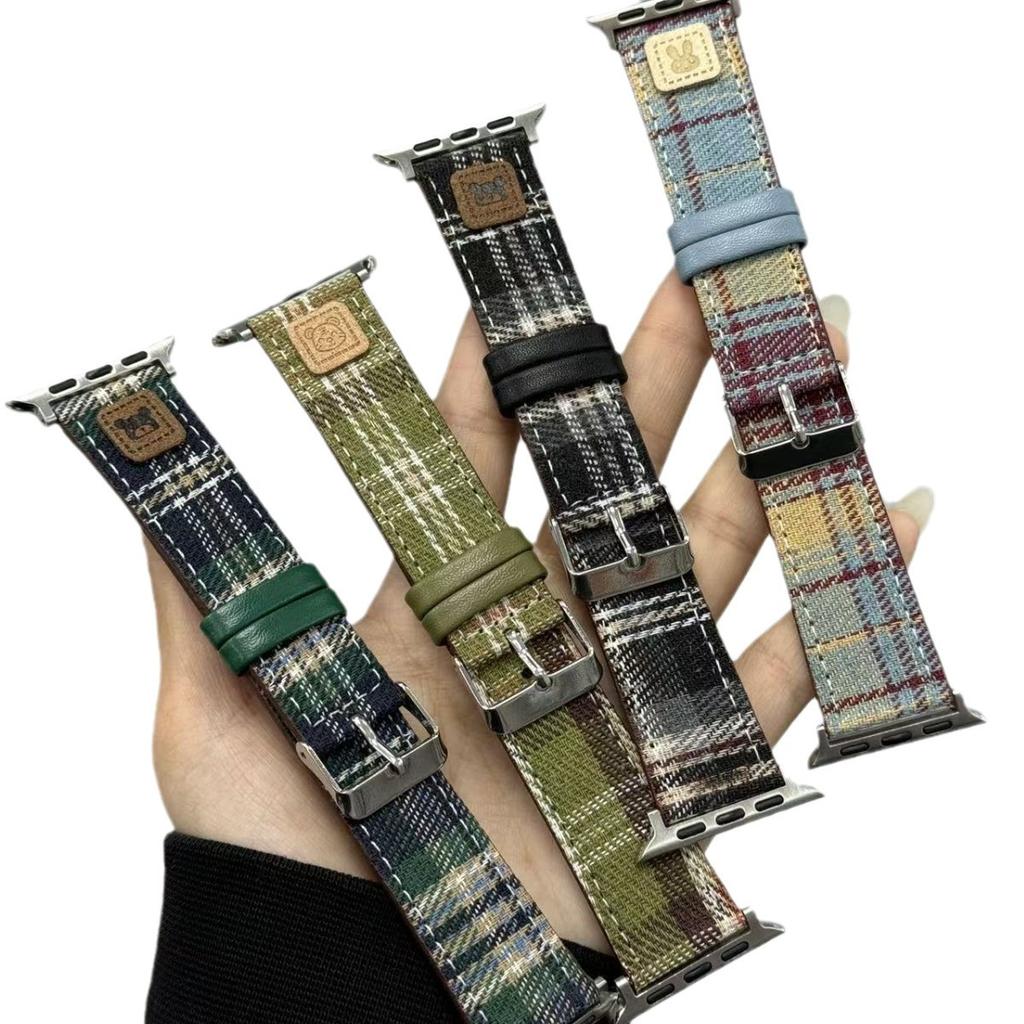 Cute Rabbit Bear Plaid Strap For Applewatchs10 Apple Watch Iwatch789Se
