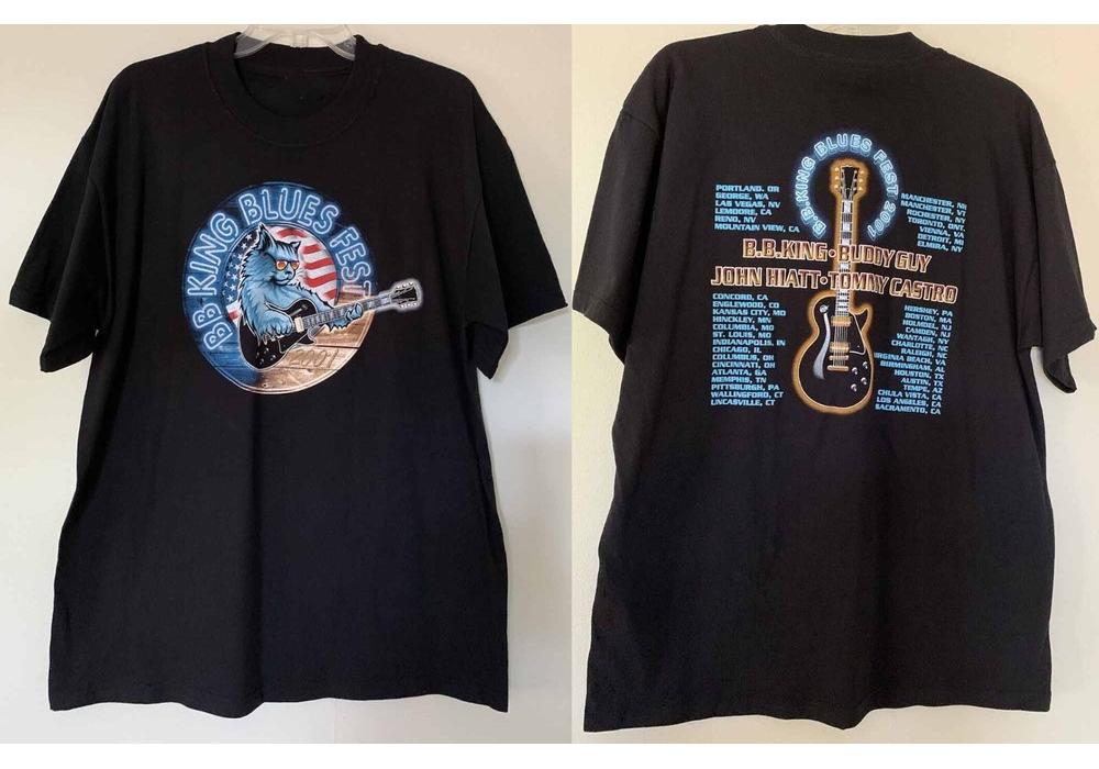 2 Sides BB King Buddy Guy John Hiatt Tour Shirt Black Unisex S-5XL 1H0230 Unisex T-Shirt