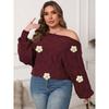 Damen Sexy Off-Shoulder Irreguläres Top Fledermausärmel Lockerer Pullover für Damen in Übergröße