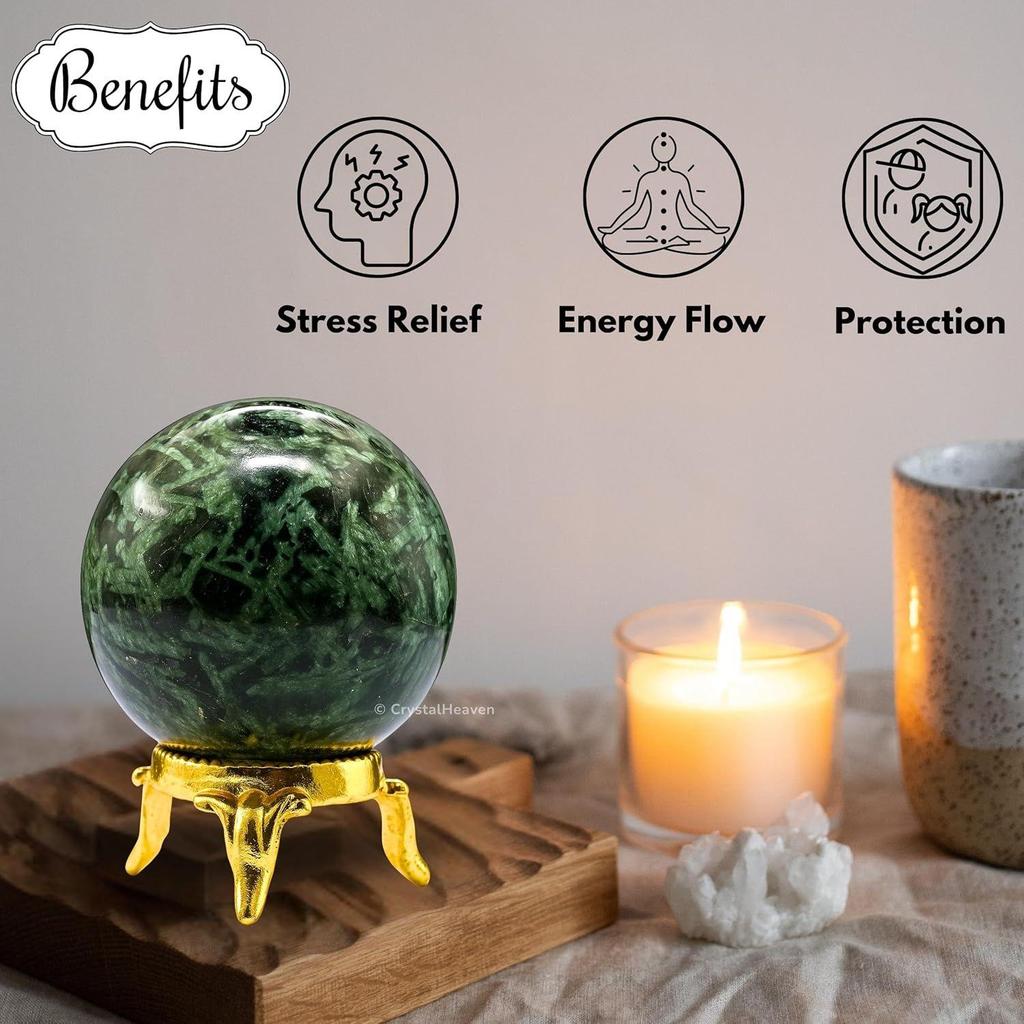 Certified Flower Stone Crystal Ball for Meditation - Premium Crystal Vastu Items for Home and Feng Shui Items for Good Luck