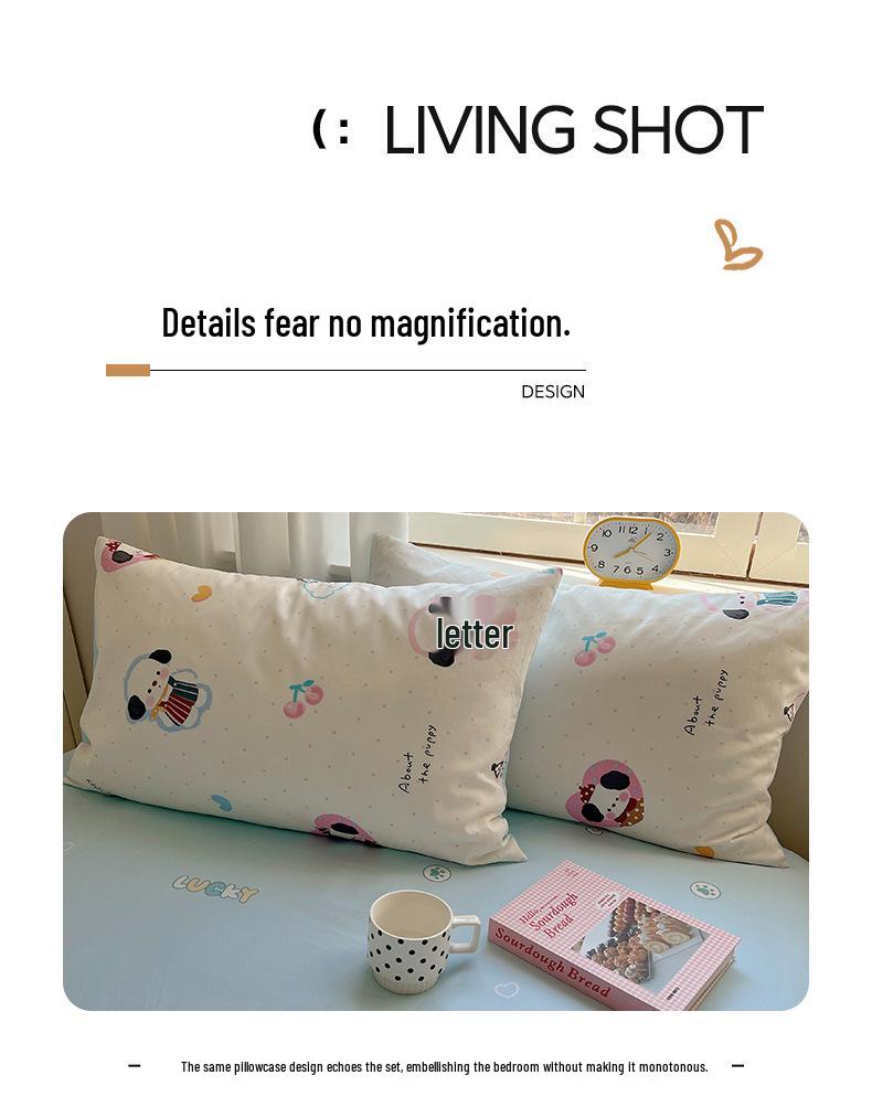 Trendy Double-Sided Cotton Dorm Bedding Set, Fresh Style, 3-Piece or 4-Piece Options