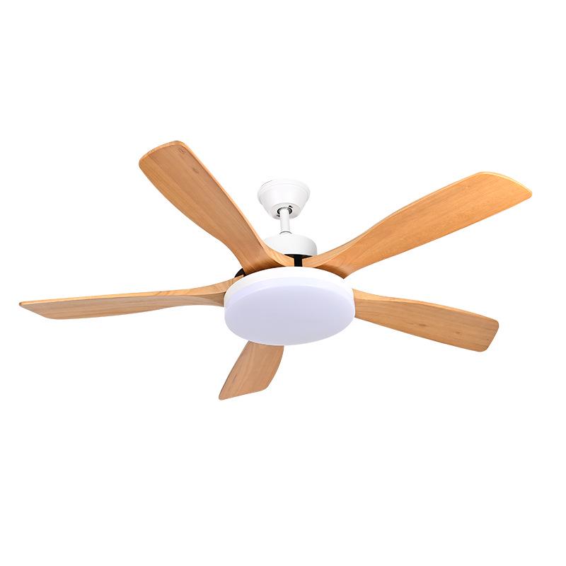 Nordic Solid Wood Ceiling Fan with Light - Silent Variable Frequency Electric Chandelier for Living Room and Restaurant.