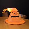 Funny Halloween Electric Pumpkin Hat Witch Plush Costume Accessory Party Dress Up Photo Prop Light Singing