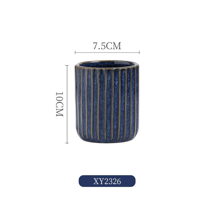Nordic Mini Blue Ceramic Small Vase Creative Home Dining Table Living Room Bedroom hydroponics Flower Decoration Accessories 1Pc