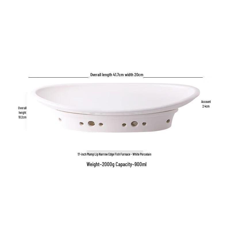 Ceramic Candle Heated Food Warmer Fish Plate