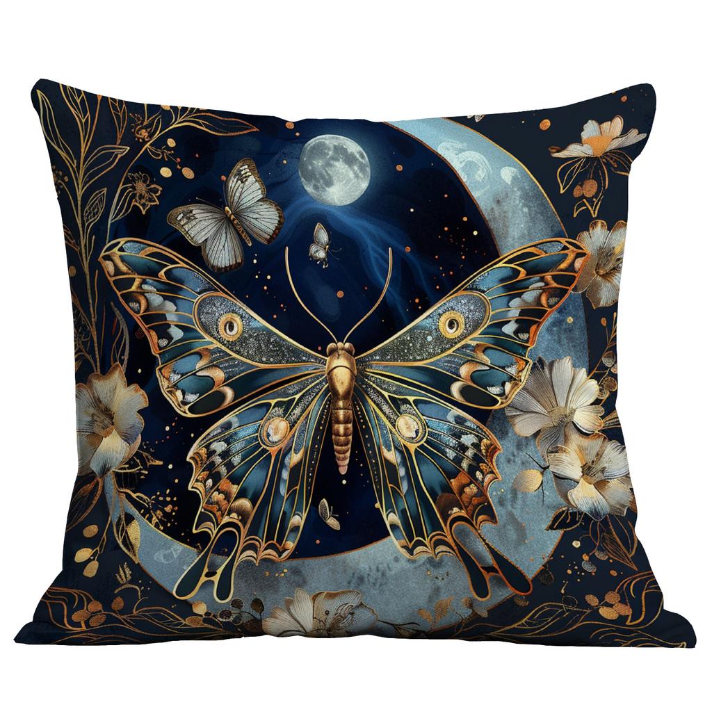 New Imitation 3d Butterfly Printed Pillowcase Retro Home Sofa Cushion Pillowcase Decoration