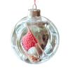 Holiday Sewing Snow Ball Ornament Plastic Clear Balls Xmas Hanging Ornament Seamstress Gift for Knitters Yarn Lovers