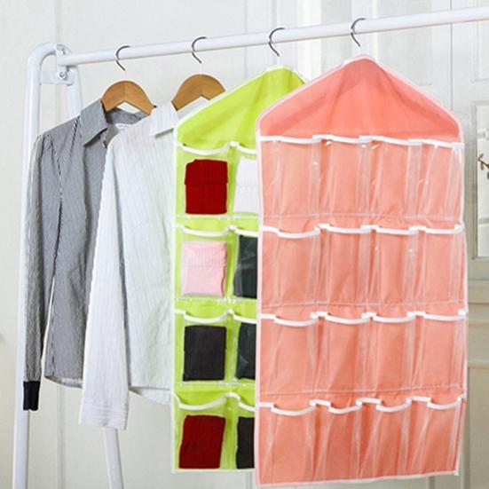 16 Pockets Clear Over Door Hanging Bag Shoe Rack Hanger Storage Organizer