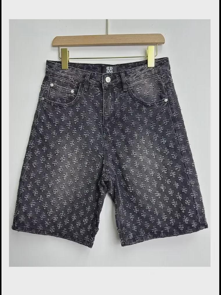 Men's Retro Hong Kong Style Loose Denim Shorts - Trendy Korean Design