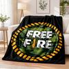 Free Fire Flannel Throw Blanket Soft Warm Cozy For Sofa Bed Indoor Home Bedroom Use