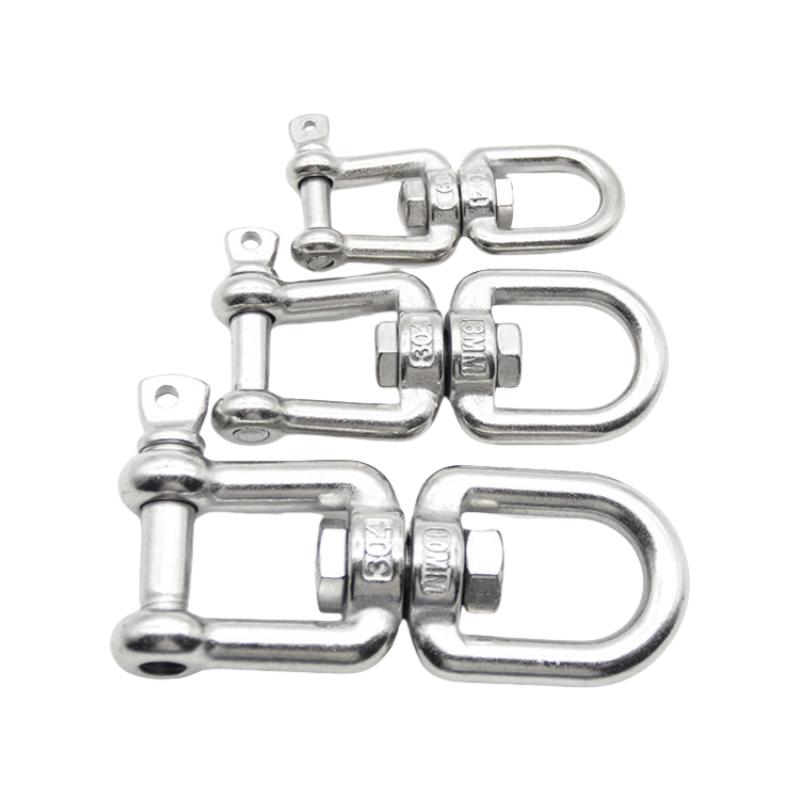 304 Stainless Steel Jaw Swivel Anchor Connector Duty Boat Marine Yacht Swivel Snap Rolling Shackle Hooks Device Swivel Snap