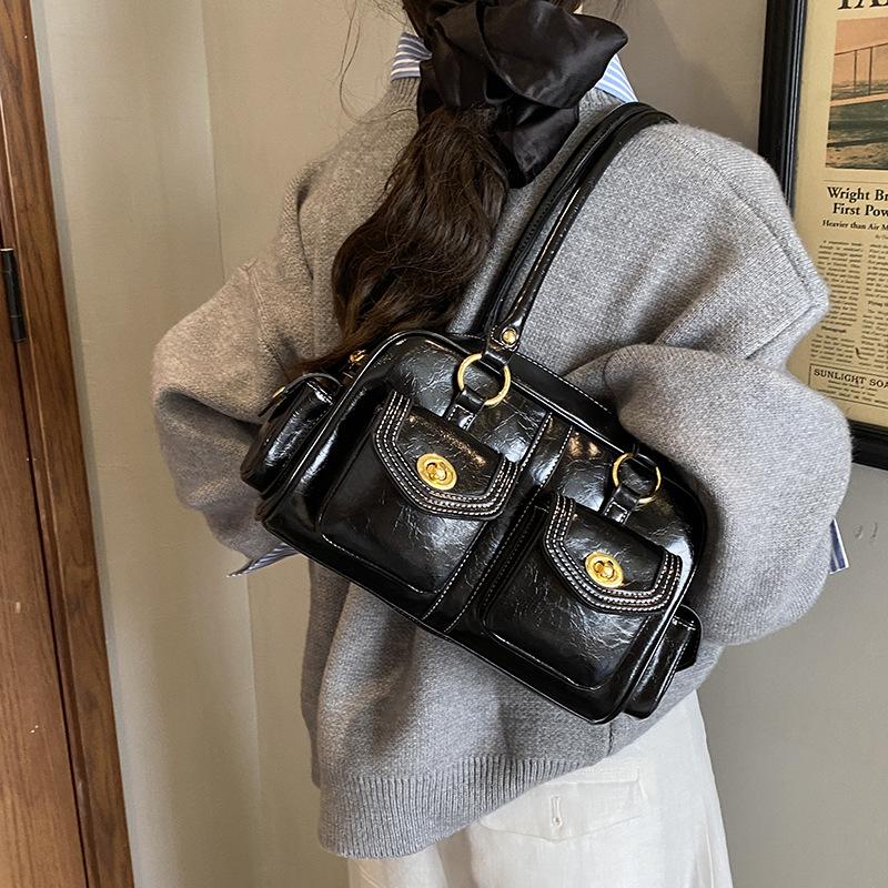 Damentasche mit großer Kapazität für unter dem Arm, Herbst und Winter 2025, neu, Nische, hochwertig, schlicht, Retro, Schultertasche, Kissen-Tasche