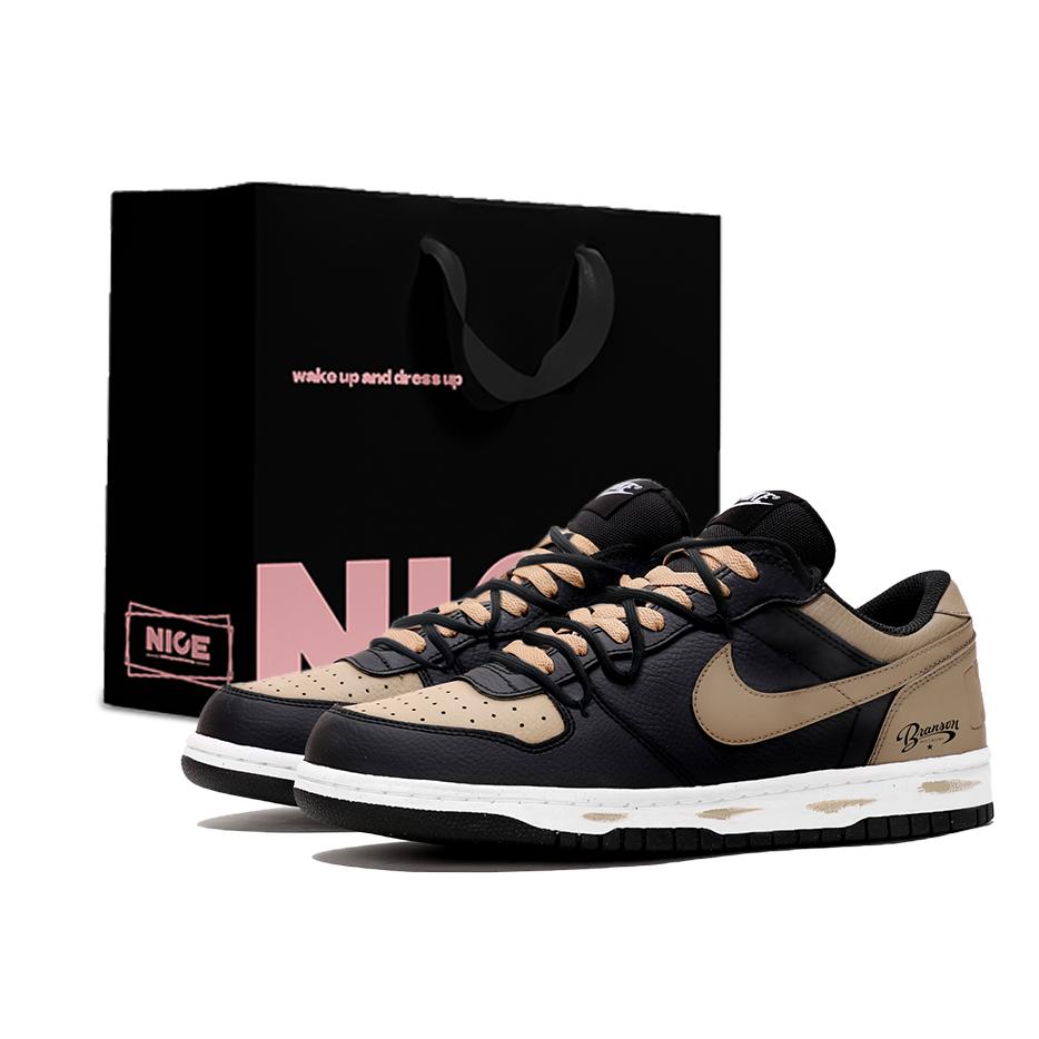 

Nike Big Shopping Bag, Time Brown Language Leather Cushioning Low top Skateboard Shoes Men s Brown Black 355152-016(Team1004-LD) 43