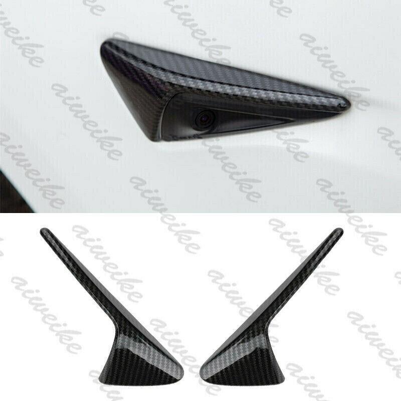2Pcs/Set Carbon Fiber For Tesla Model S 2017-2023 Side Camera Protection Cover