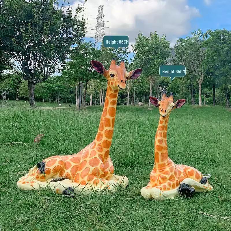 Outdoor Fiberglass Giraffe Sculptures