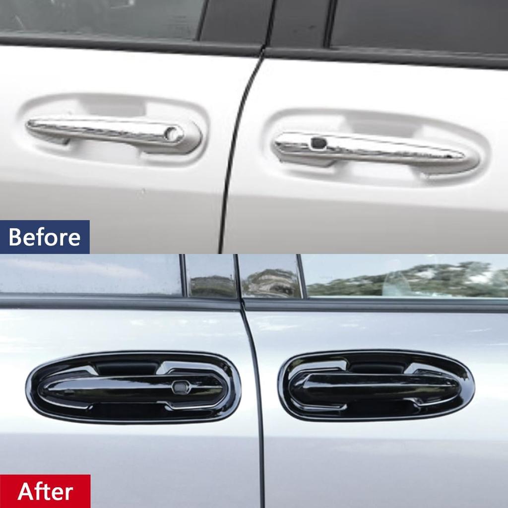 Car Accessories Fit for Toyota Sienna 2021 2022 2023 2024 2025 Exterior Door Handle Protector Cover Trims (Glossy Black) ABS 4 PCS