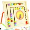 Double-sided Wooden Educational Board + Magnetic Puzzle Set