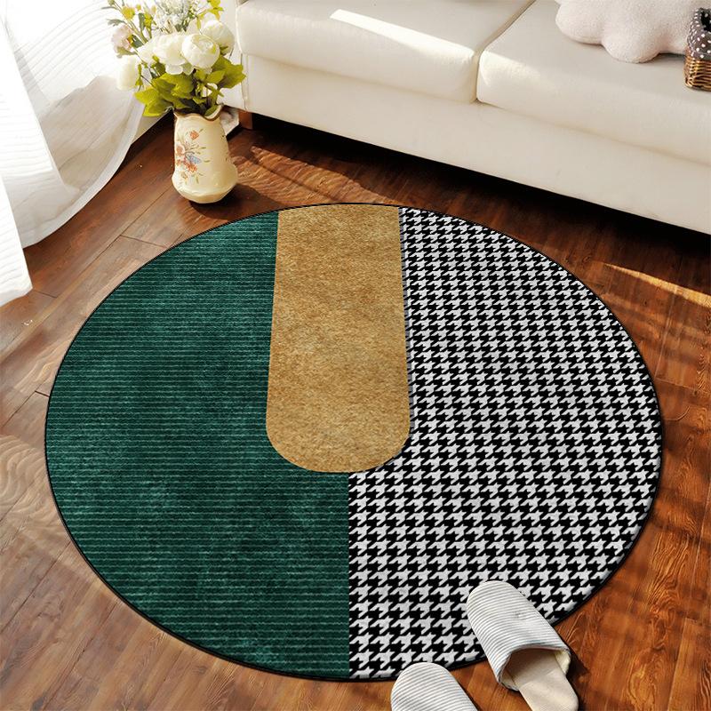 Круглый ковер для гостиной Круглый Легкий в уходе Коврик под журнальный столик Ковер для спальни Прикроватный ковер 180 * 180cm