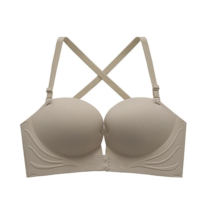 Front Buckle Type Gathering Bra, Thickened Small Chest, Large Non-slip Upper Support, No Steel Ring, Anti-sagging and Seamless Back Underwear