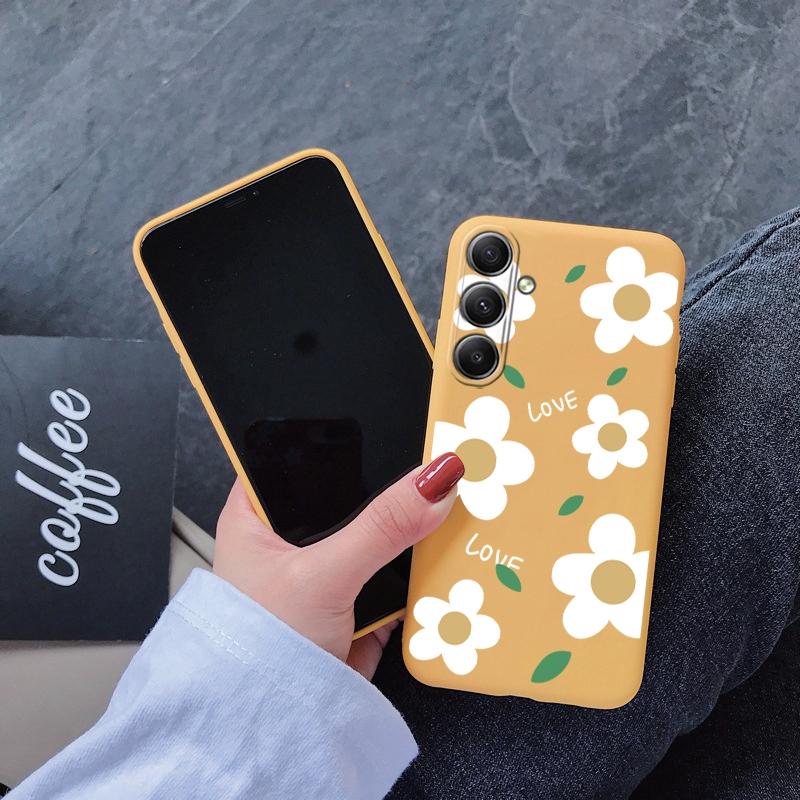 Květinové měkké silikonové pouzdro pro Xiaomi Redmi Note 13 Pro 13C Poco C65 Samsung A35 A55 A34 S24 Huawei Honor 200 Realme Camera Protective Shockproof Cover