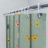 Animal Printed Shower Curtain With Blue Background For Bathroom Decor Creative Pattern Home Accessories (Green)
