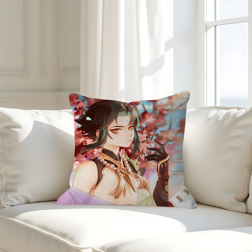 Genshin Impact Xiao Pillow Case Removable Washable Cushion Cover – All-Season Soft Linen