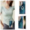 Green Marble Detachable Buckle Lanyard or Anti Fall Ring or Smooth Design Soft Phone Case for Samsung iPhone Redmi Oppo Moto Honor Google Sony...