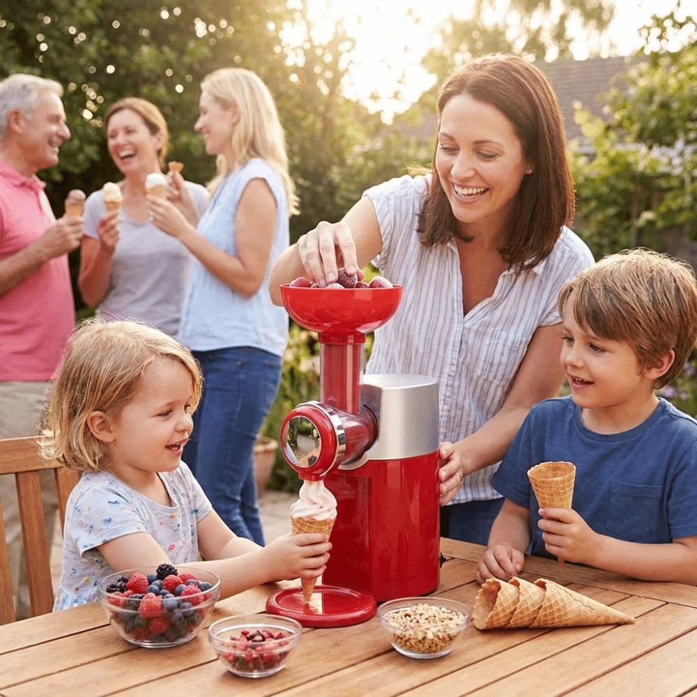 Electric Automatic Ice Cream Maker Dual Voltage Frozen Fruit Dessert Maker Party Dessert Making