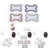 Pet Tag With Bone Shape And Sparkling Diamond Edge Stylish Metal Tag For Dogs