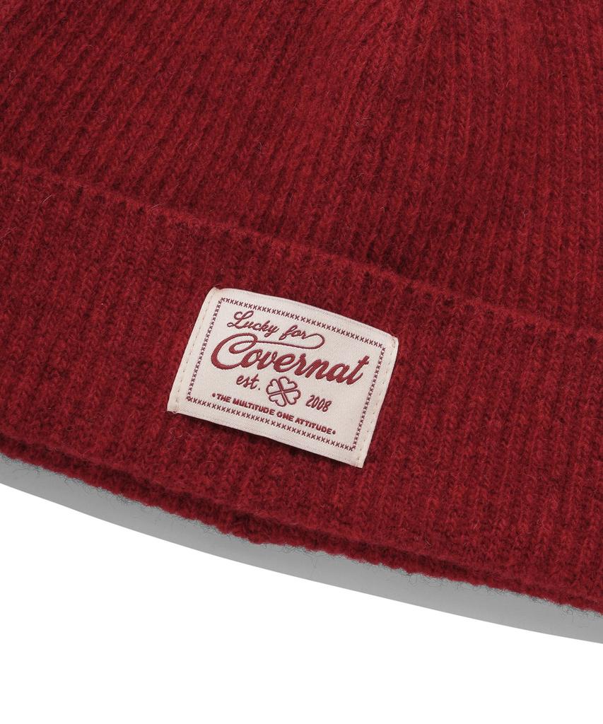 COVERNAT WOMAN Cloverheart Lambswool Beanie Red