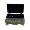 Antiker Metall-Schmuckorganizer mit metallisch floral gravierter Schmuckschatulle Dekorative Schmucktruhe Aufbewahrung für Etui