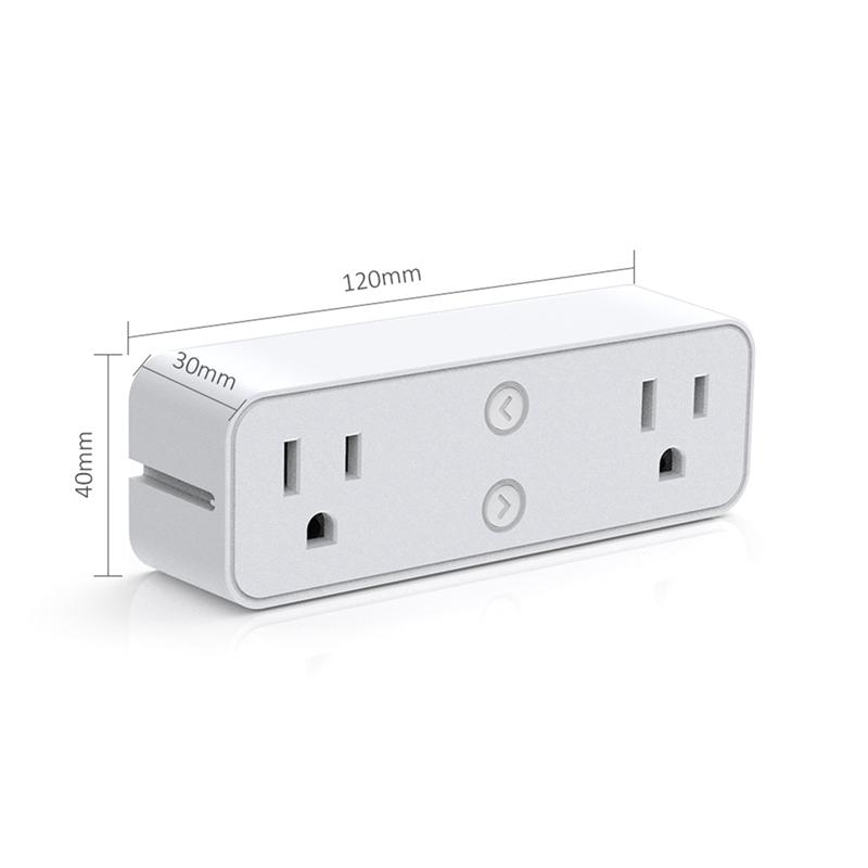 2025+ Smart Plug 10A, WiFi Outlet Extender Dual Socket Plugs Works with for , Home Assistant,No Hub Required US Plug