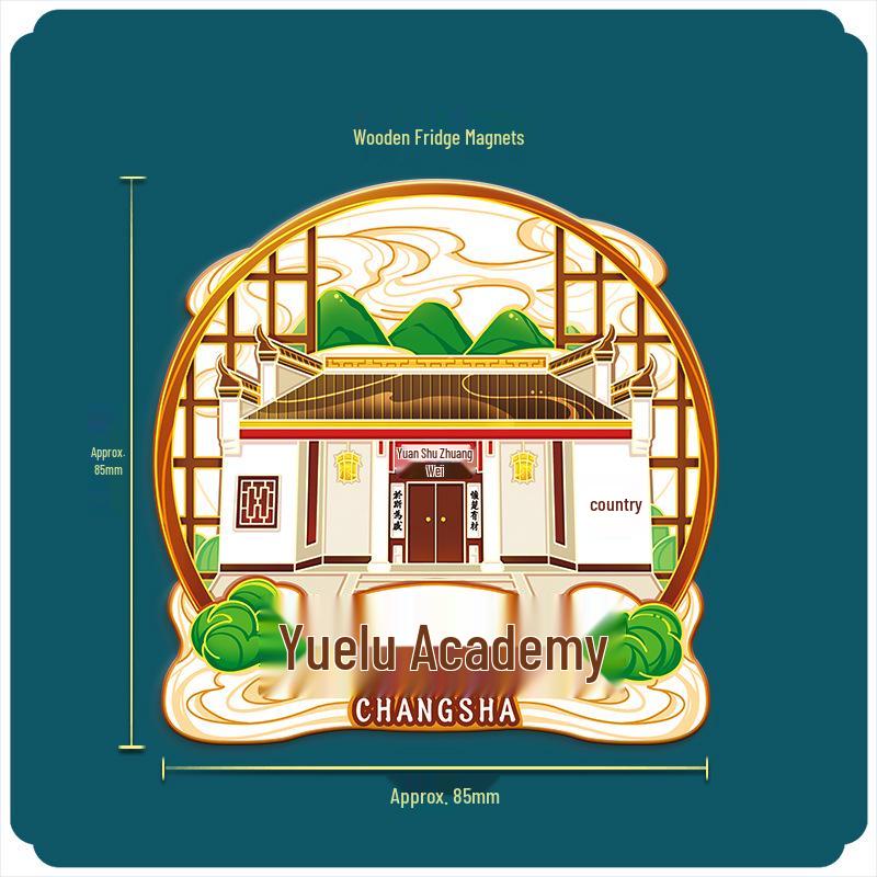 Hunan Changsha 3D Holz Kühlschrankmagnet: Kulturelles, kreatives Souvenir für Touristen