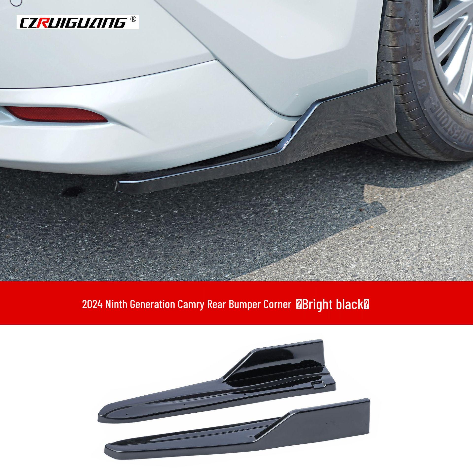 Обвес для Camry 9-го поколения 2024: Углы заднего бампера, Пороги, Задний спойлер, Передняя губа, Задний диффузор, Верхний спойлер