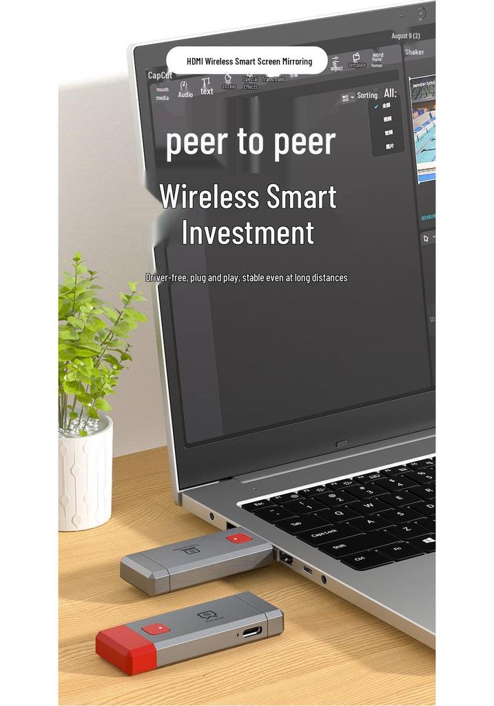 1080P HDMI Wireless Screen Mirroring Adapter for TV & Projector