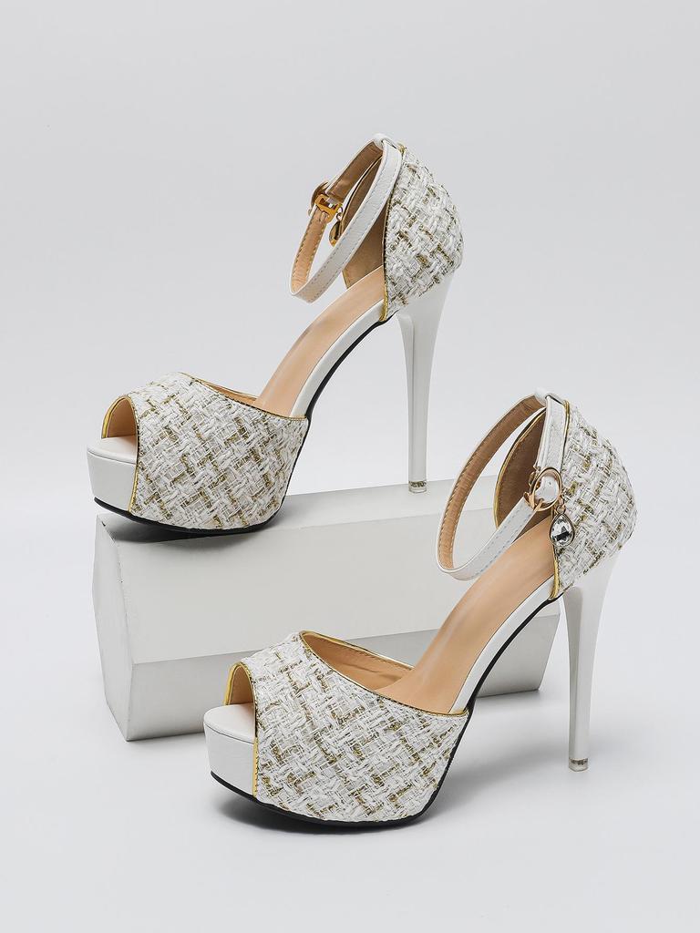 Summer 2025 Chunky Heel Platform Sandals - Breathable, Hollow Design, Large Sizes Available