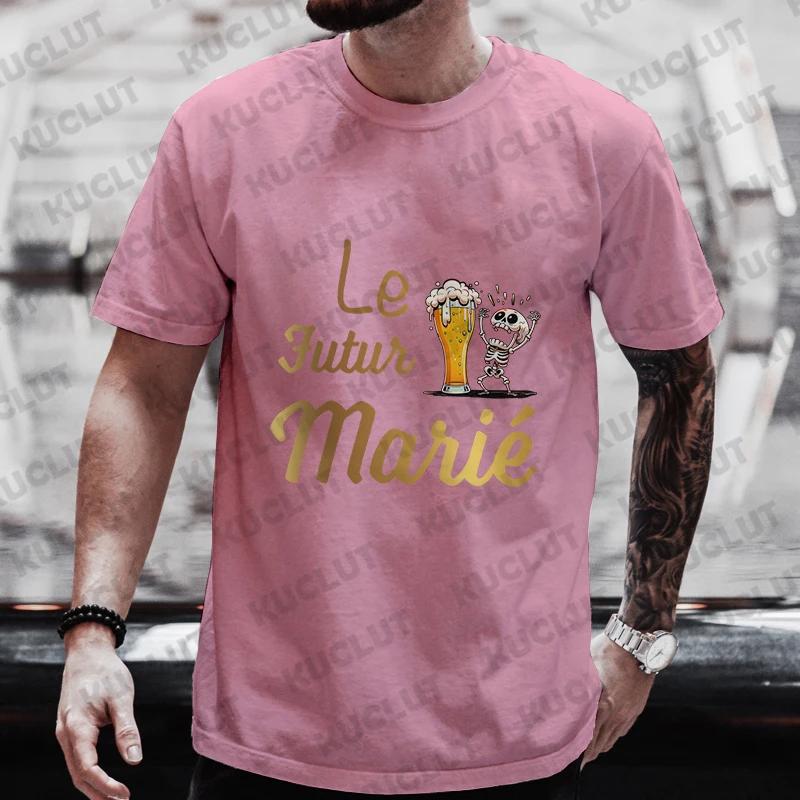 Evg Team Groom Man T Shirt French Wedding Party Tees Future Groom Squad Beer Graphic Y2k Tops Boyfriend Bachelor Party Tshirt