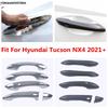 Außentürgriff Dekoration Schutzabdeckung Zierleiste für Hyundai Tucson NX4 - 2026 ABS Chrom / Karbonfaser Zubehör