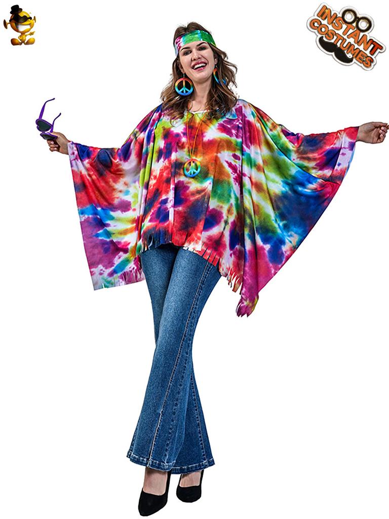 Halloween adult big girl's various retro hippie capes' women's hippie party costumes