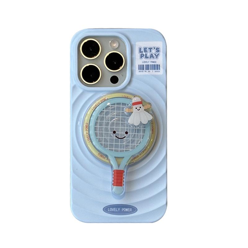 Ripple Magnetic Suction Is Suitable for Apple 16 Mobile Phone Case, Table Tennis IPhone14 Bracket 15promax Silicone Soft Case 13.